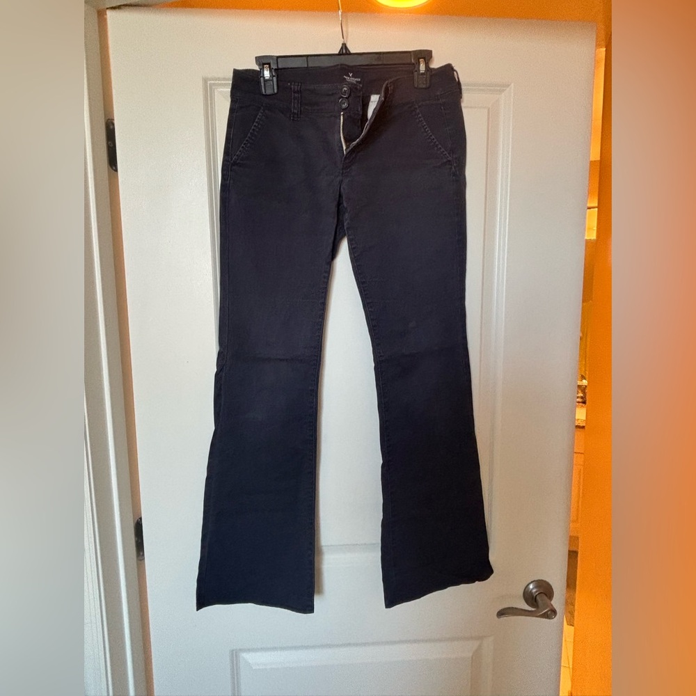 American Eagle Outfitters Navy Buttoned Pants